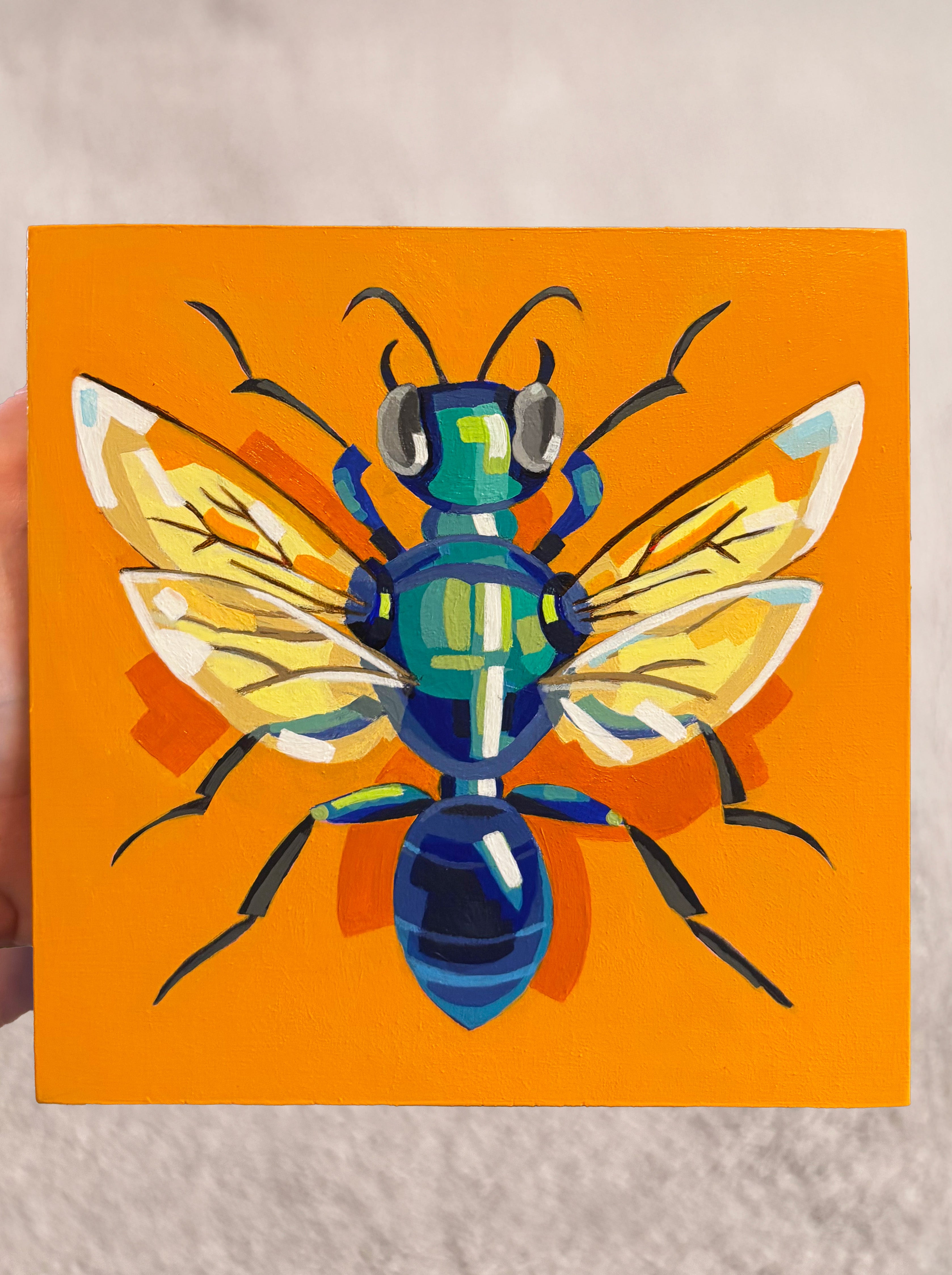 CHLORION 6 x 6 Acrylic on Wood Original Artwork