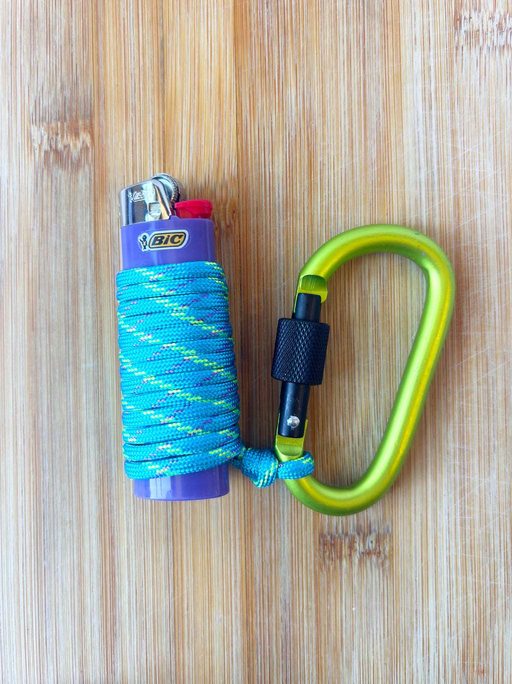Handwrapped Paracord Lighter Carabiner