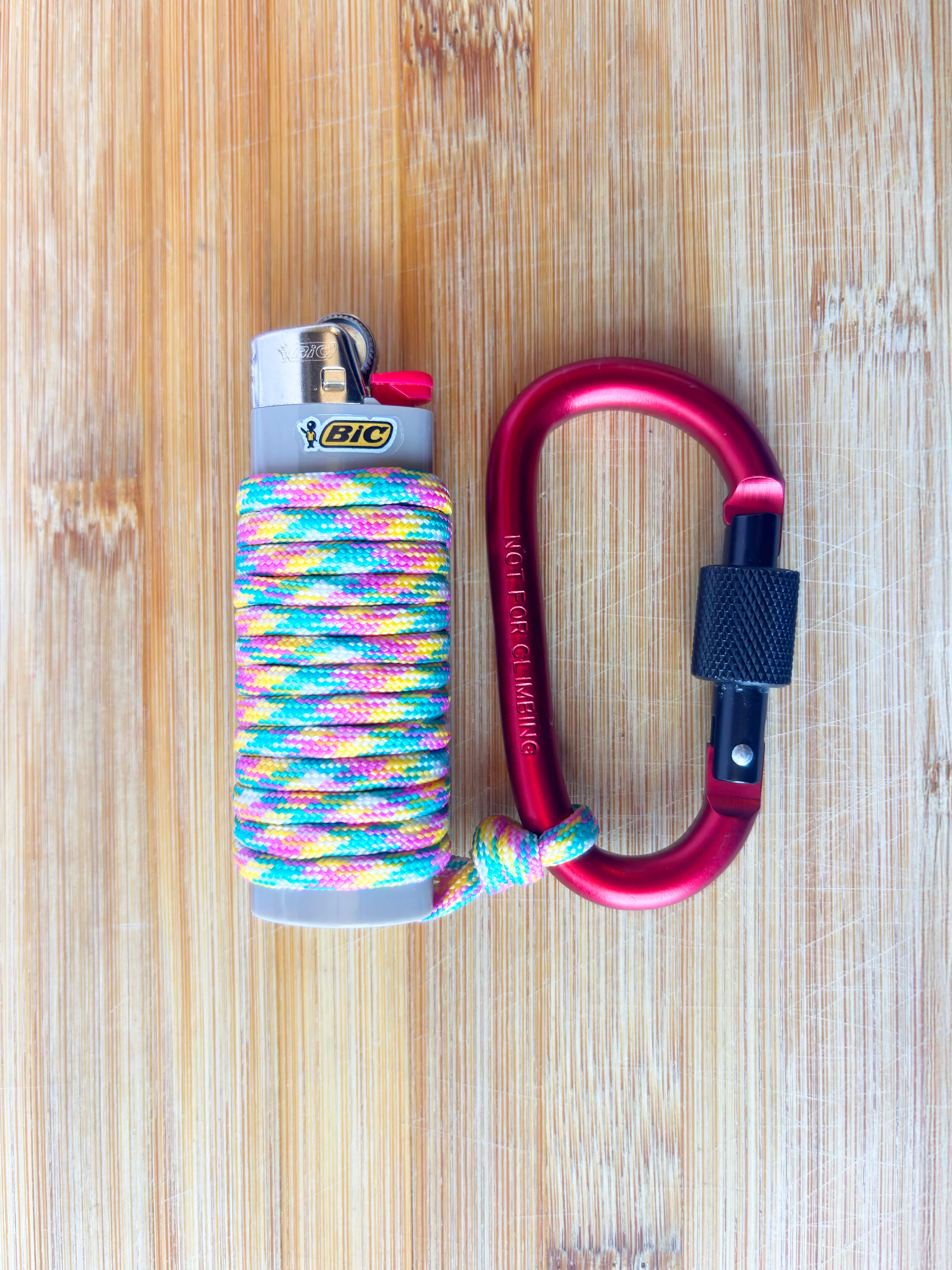 Handwrapped Paracord Lighter Carabiner