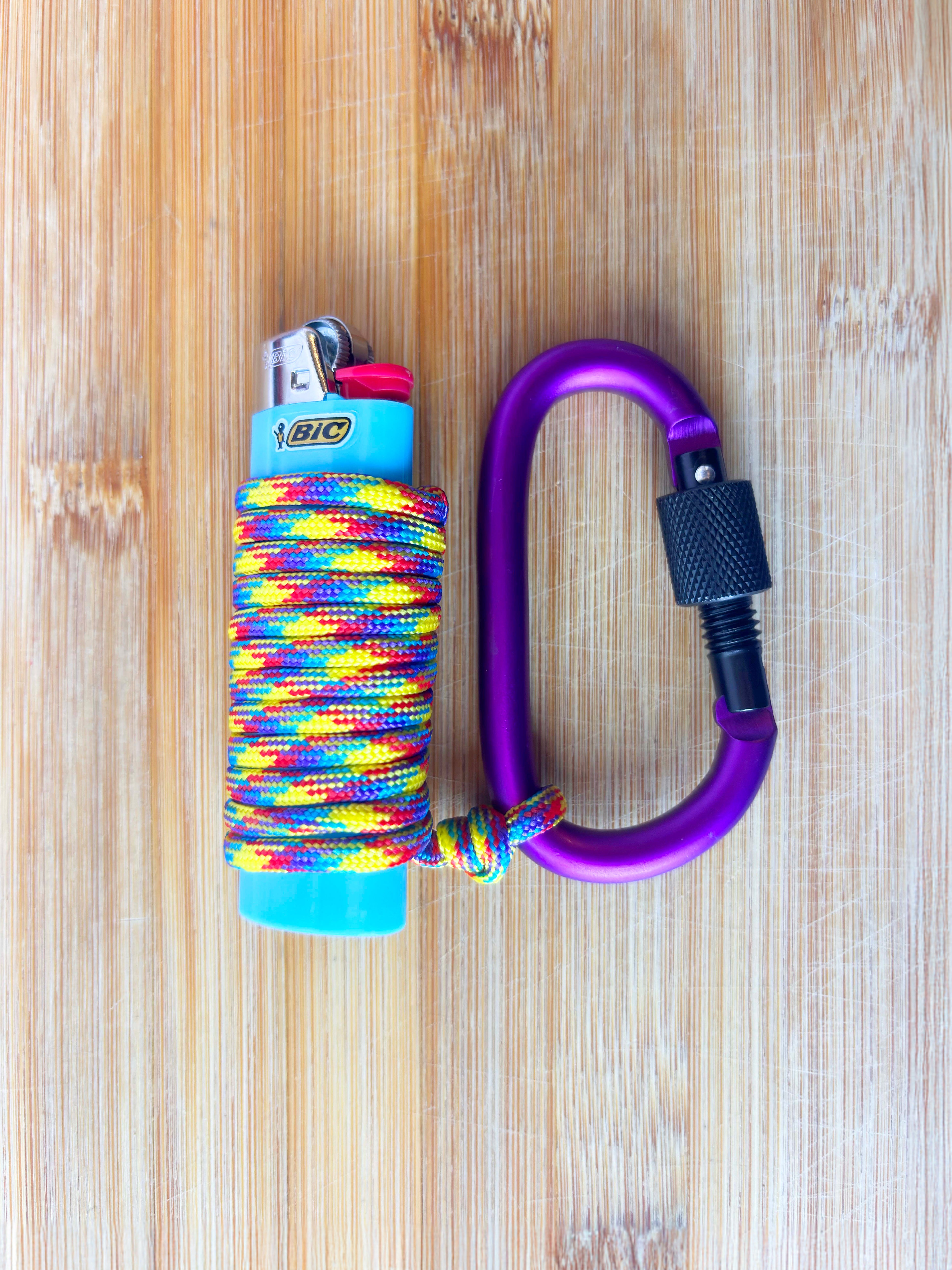 Handwrapped Paracord Lighter Carabiner