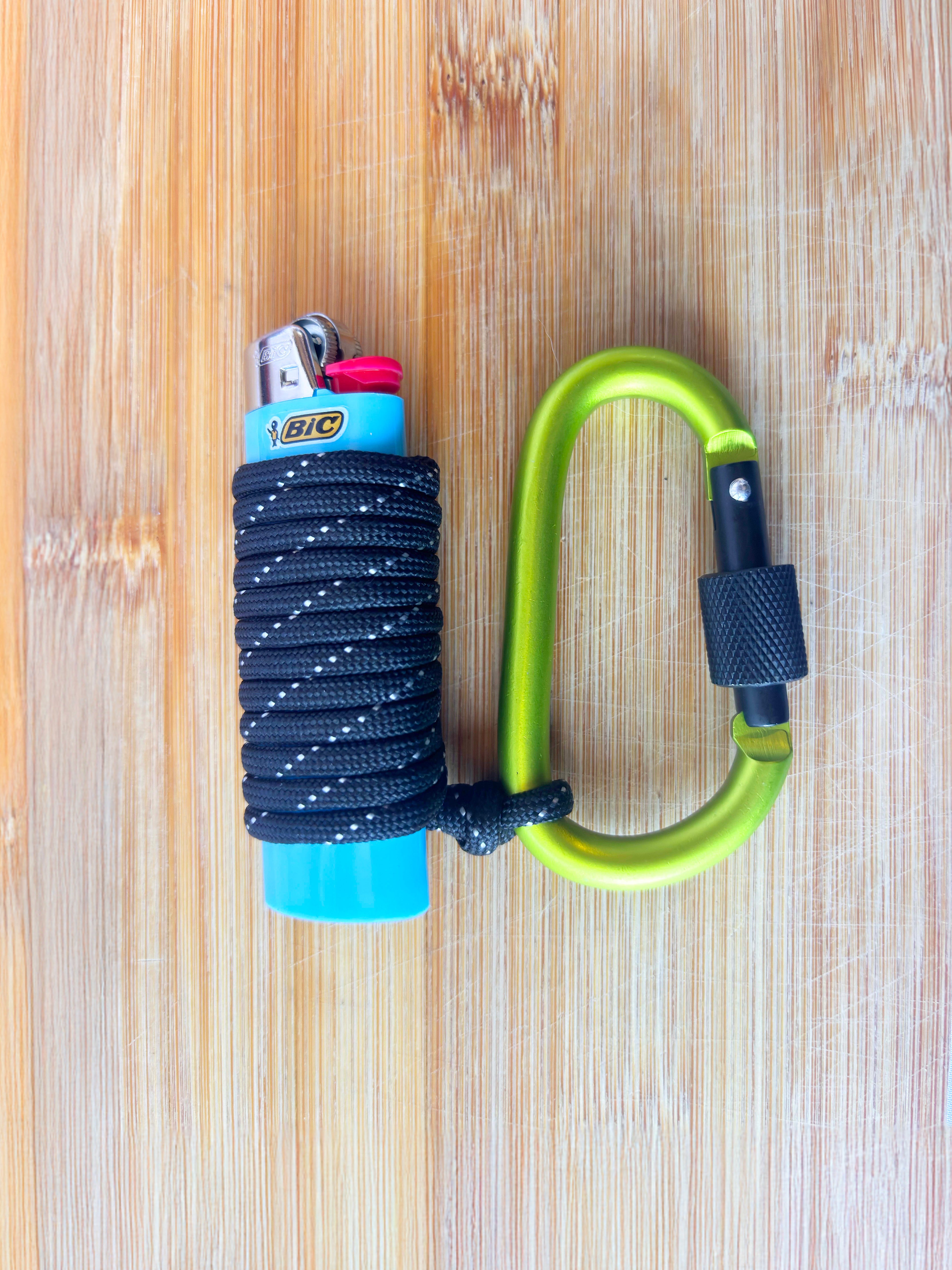 Handwrapped Paracord Lighter Carabiner