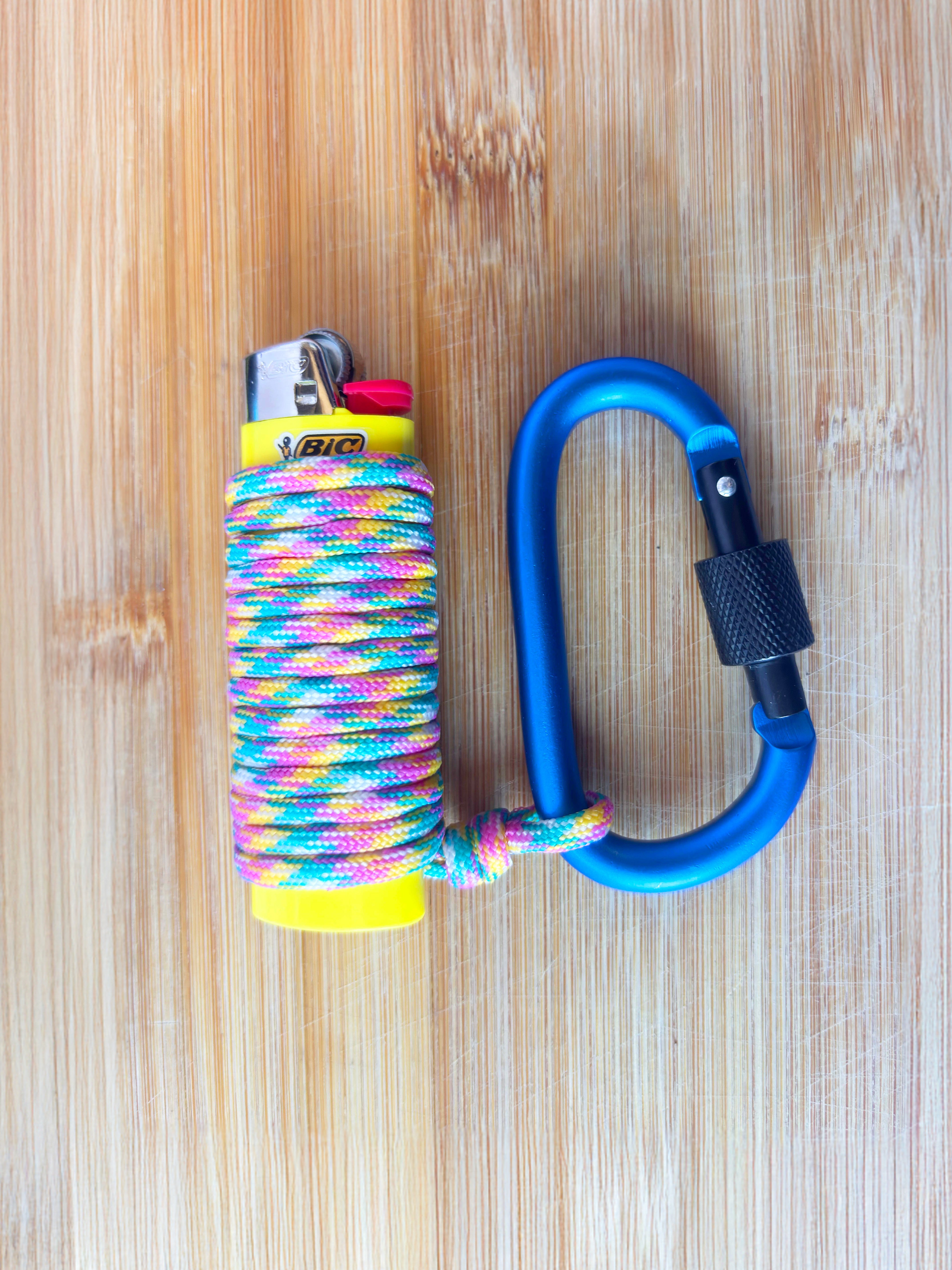 Handwrapped Paracord Lighter Carabiner