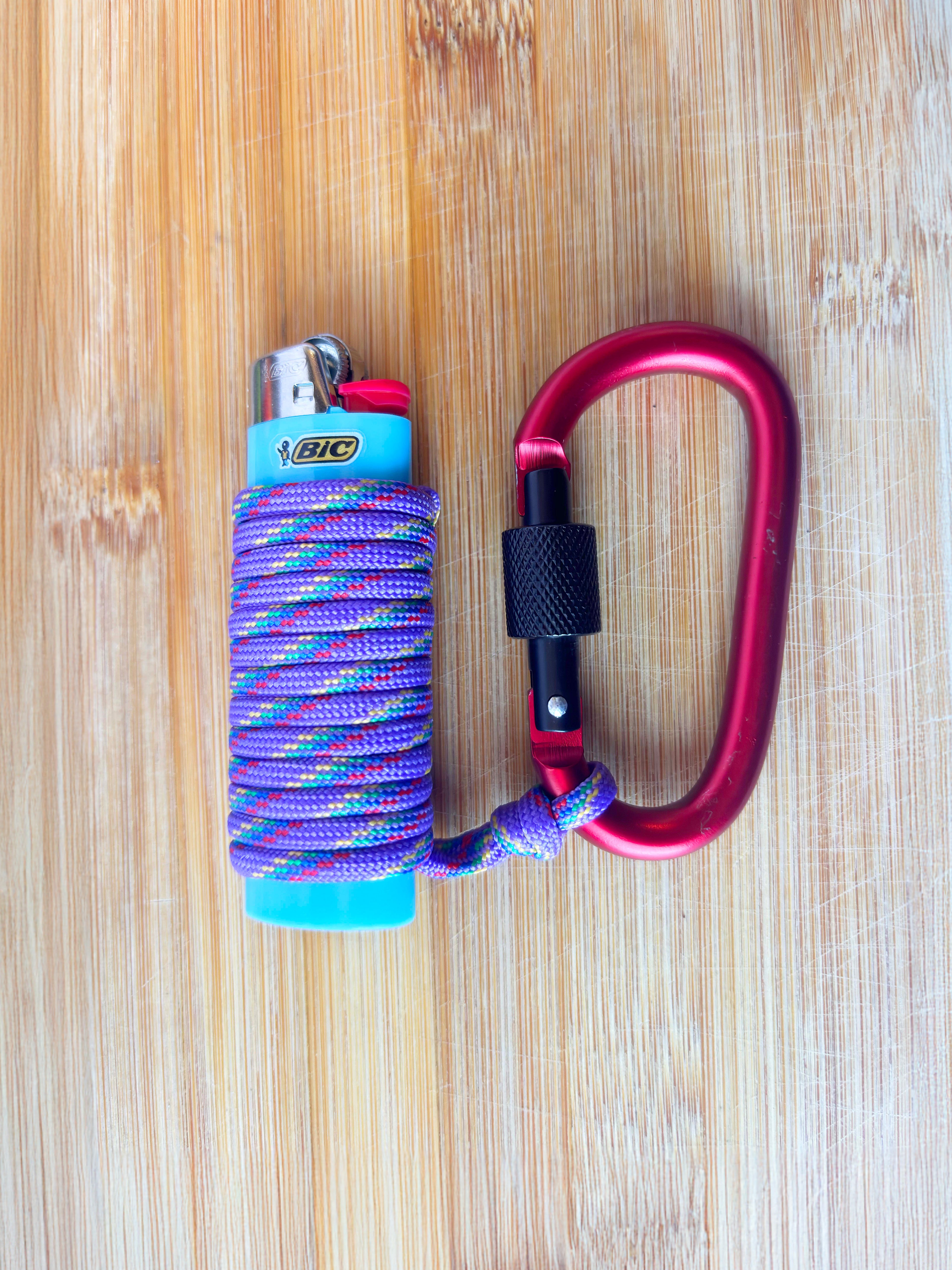 Handwrapped Paracord Lighter Carabiner