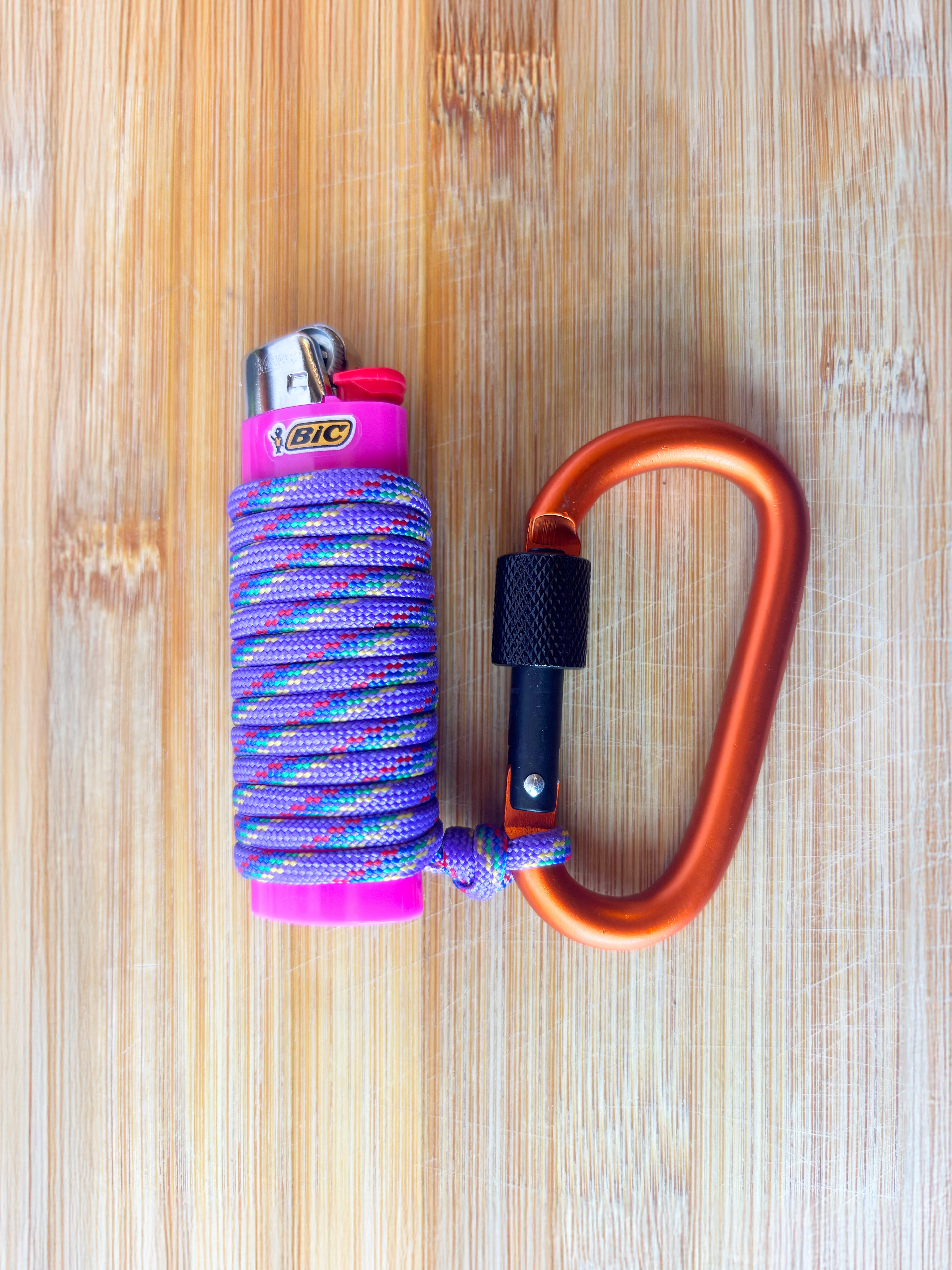 Handwrapped Paracord Lighter Carabiner