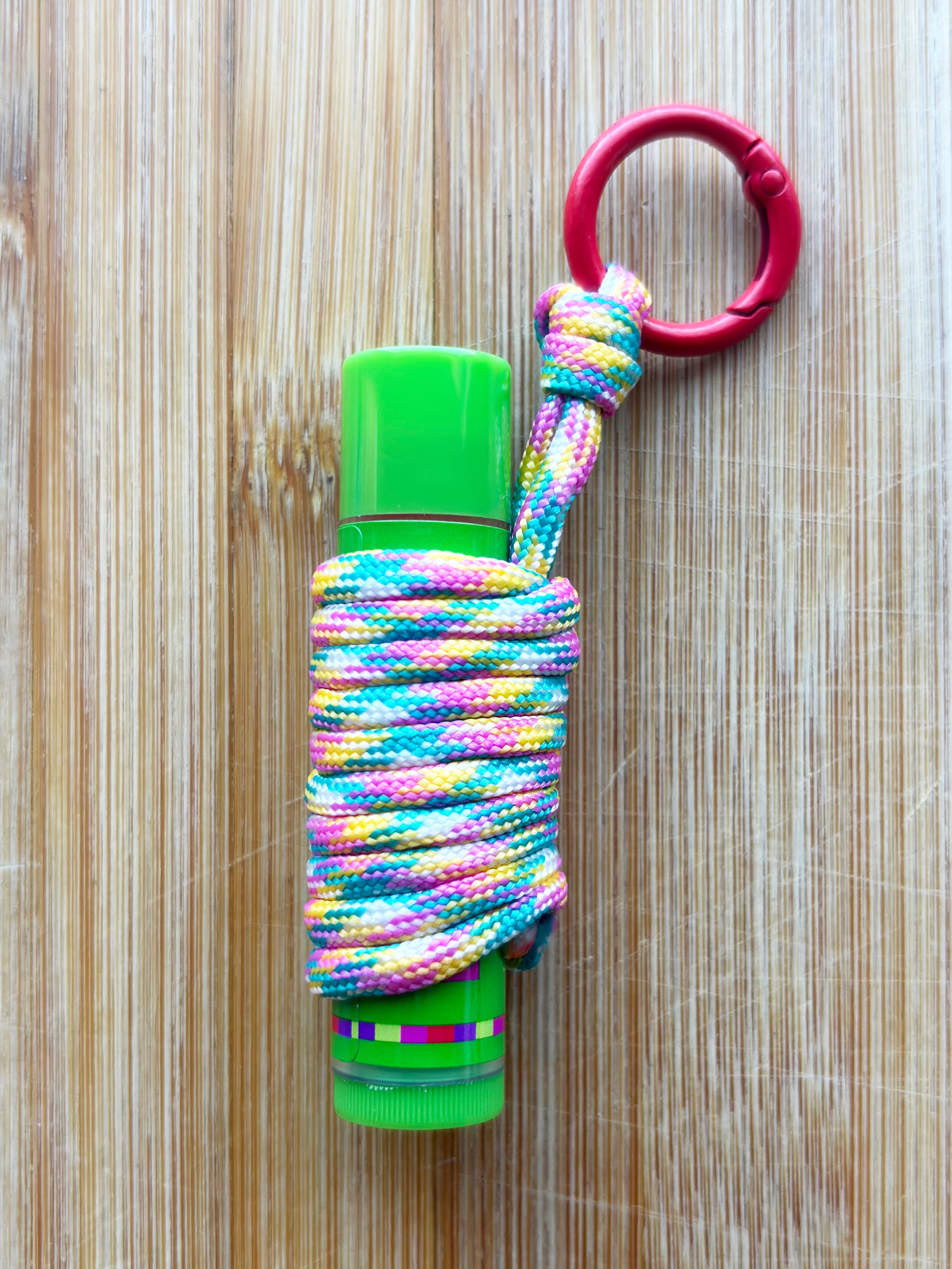 Handwrapped Paracord Chaptick Clip