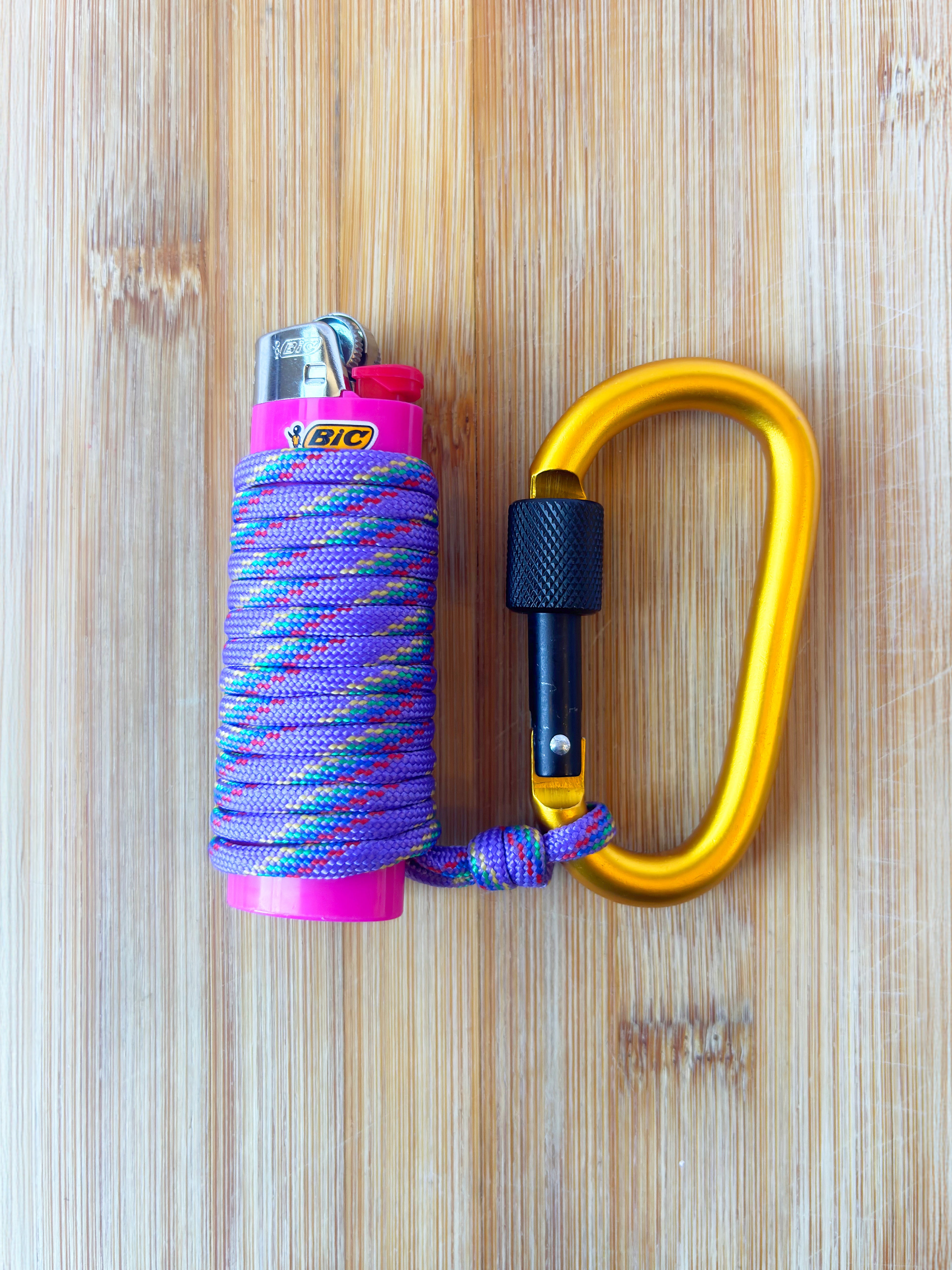 Handwrapped Paracord Lighter Carabiner